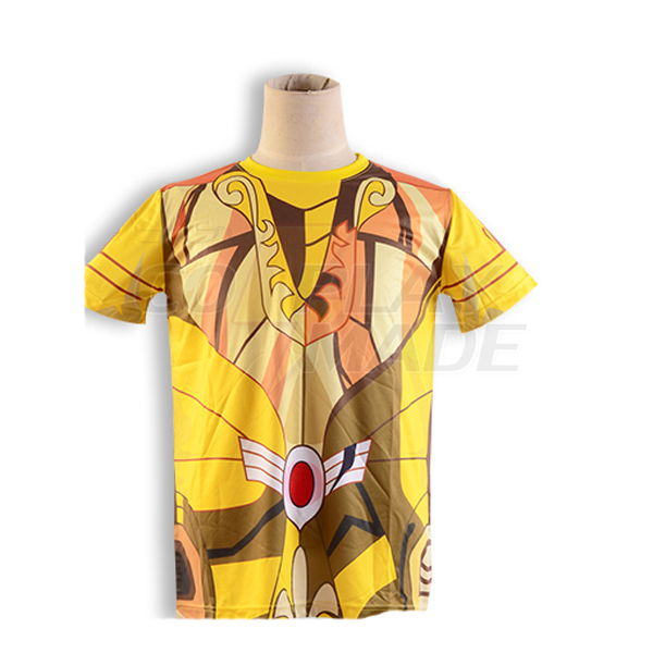 Saint Seiya Gold Saint Shaka Virgo Golden Cloth Summer T-shirt Cosplay Kostume Fastelavn