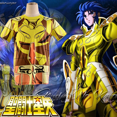 Saint Seiya Gold Saint Saga Gemini Golden Cloth Summer T shirt Cosplay 
