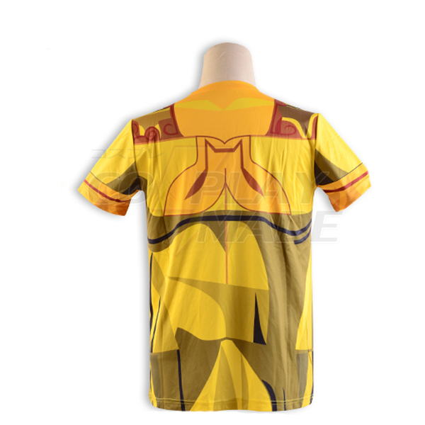 Saint Seiya Gold Saint Aiolia Leo Golden Cloth Summer T-shirt Anime Cosplay Kostume Fastelavn