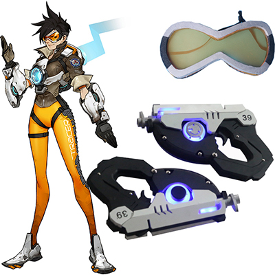 Overwatch OW Tracer Prop Glasses and Pistols Accessories