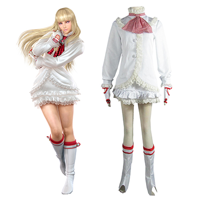 Tekken 6 Lili White Lolita Dress Game Cosplay Kostume Fastelavn