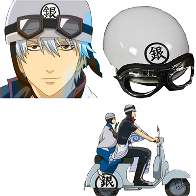 Gintama Silver Soul Gintoki Sakata Electric motor car Hattu Helmet Rekvisiitta Naamiaisasut