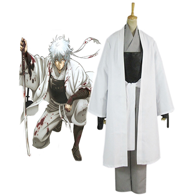 Gintama Silver Soul White Demon\'s Birth Sakata Gintoki Kimono Cosplay Kostumer Fastelavn