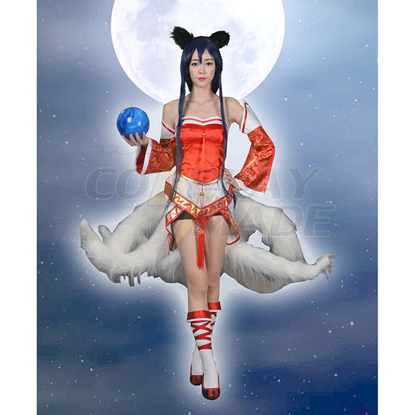LOL League of Legends The Nine-Tailed Fox Ahri Sexy Hanfu Game Cosplay Kostume(No Tails) Fastelavn