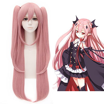 Seraph of the End Vampire Krul Tepes 90cm Pink Cosplay Peruca Carnaval