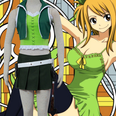 Fairy Tail Lucy 3ST Green Cosplay Halloween Costumes