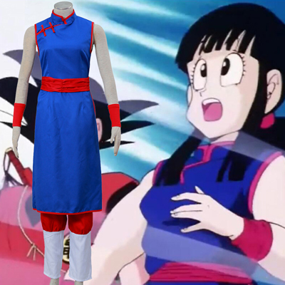 Dragon Ball Z Chi Chi Cosplay Costume Blue Long Dresses UK Shop