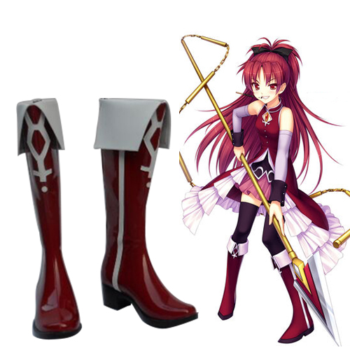 Puella Magi Madoka Magica Sakura Kyouko Faschings Stiefel Cosplay Schuhe