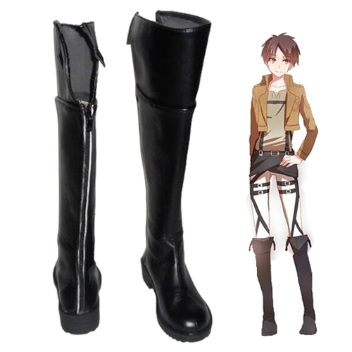 Attack on Titan Eren Yeager Black Chaussures Carnaval Cosplay
