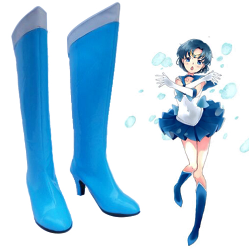 Sailor Moon Mercury Blue Faschings Stiefel Cosplay Schuhe