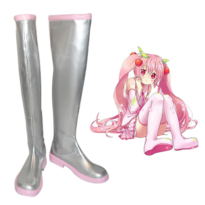 Vocaloid Sakura Miku Boots Faschings Stiefel Cosplay Schuhe