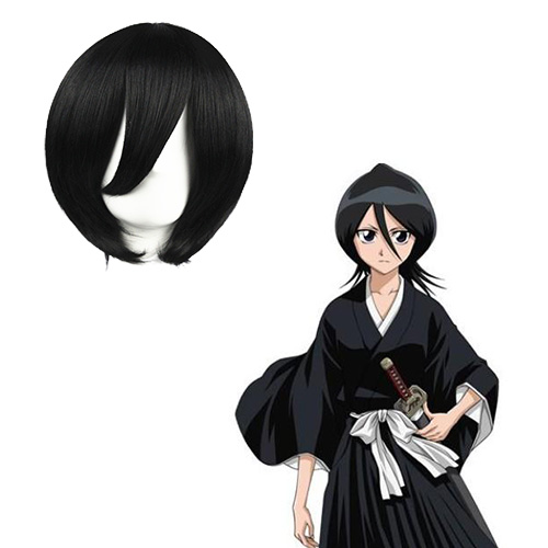 블리치 Kuchiki Rukia 검은 35cm 코스프레 가발
