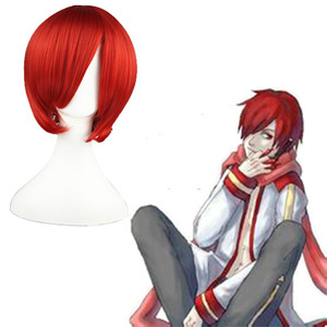Vocaloid Akaito Тъмно червено 32cm Косплей перуки