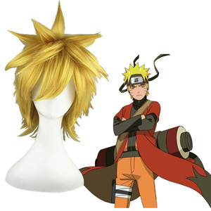 NARUTO Uzumaki Naruto Oranžna 30cm Cosplay Perika