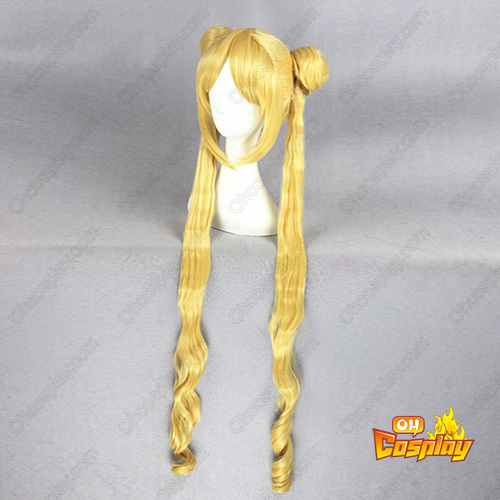 Sailor Moon Crystal Tsukino Usagi Amarelo 100cm Perucas Cosplay