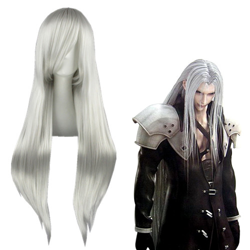 Final Fantasy Sephiroth Silbrige Weiß Cosplay Perücken