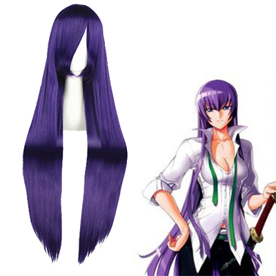 Highschool of the Dead Busujima Saeko Purple Cosplay Wigs