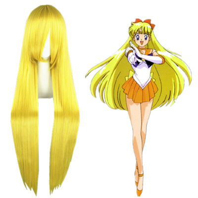 Sailor Moon Minako Aino Lemon Sárga Cosplay Parókák