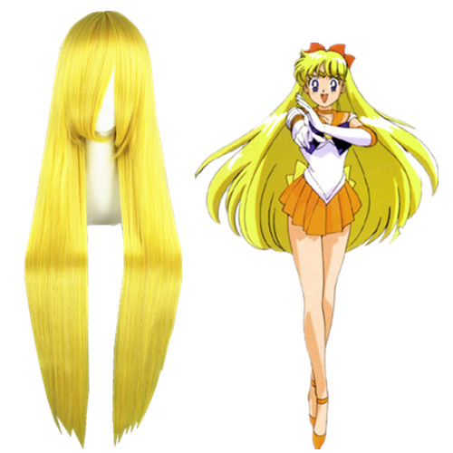 Sailor Moon Minako Aino Lemon Geel Cosplay Pruiken