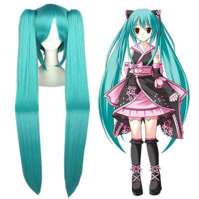 Vocaloid Hatsune Miku Blue Green Cosplay Wig