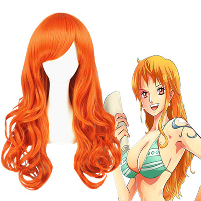 Pelucas One Piece Nami Naranja 65cm Cosplay