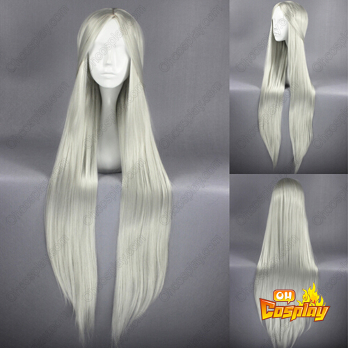 Carve Lang Straight Zilvery-Wit 100cm Cosplay Pruiken