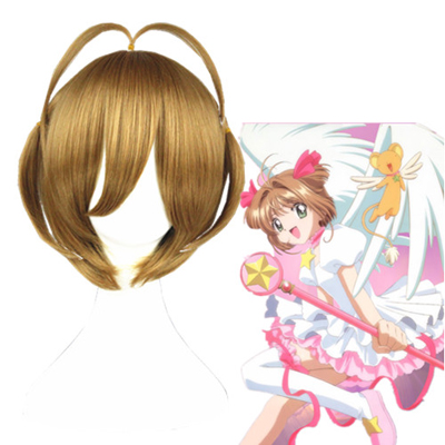 Cardcaptor Sakura Kinomoto Sakura Χρυσαφένιος Καστανός Περούκες Cosplay