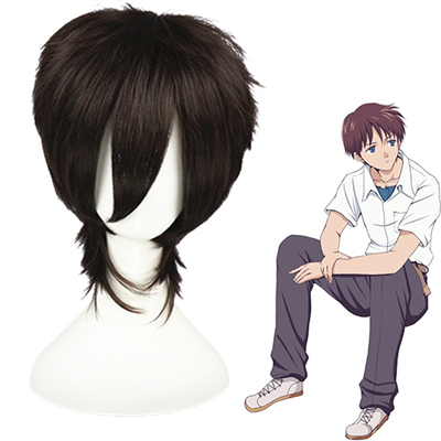 Neon Genesis Evangelion (EVA) Ikari Shinji Mørkebrun udklædning Parykker