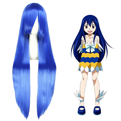 Fairy Tail Wendy Marvell Blå Cosplay Parykker