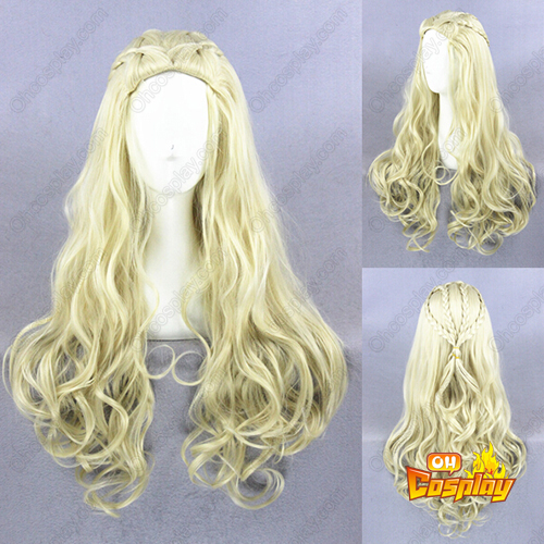 Princess Queen Long Curly 80cm Light Blonde Cosplay Wig