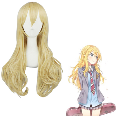 Your Lie in April Miyazono Kaori D'or Perruques Carnaval Cosplay