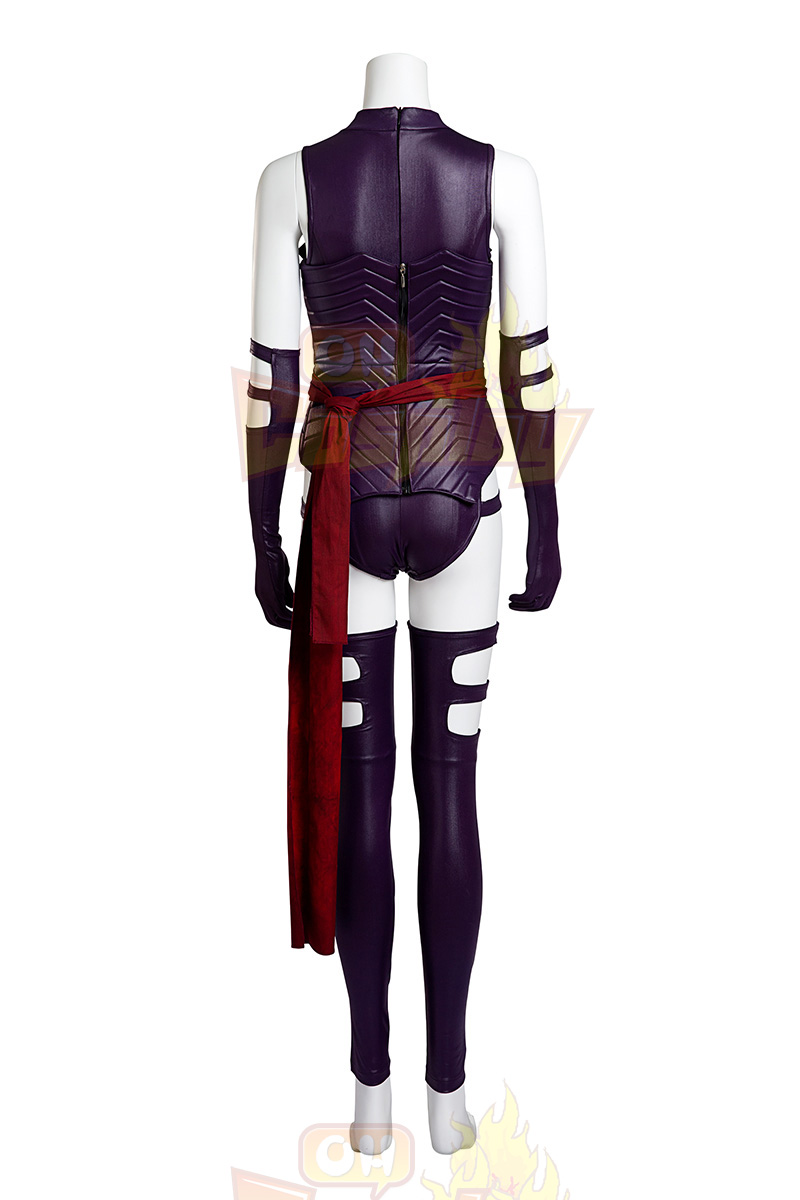 X Men Psylocke Purple Fighting Service Cosplay Kostymer