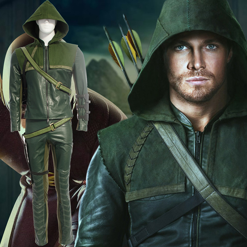 Arrow II Oliver Queen Green Cosplay Kostuums