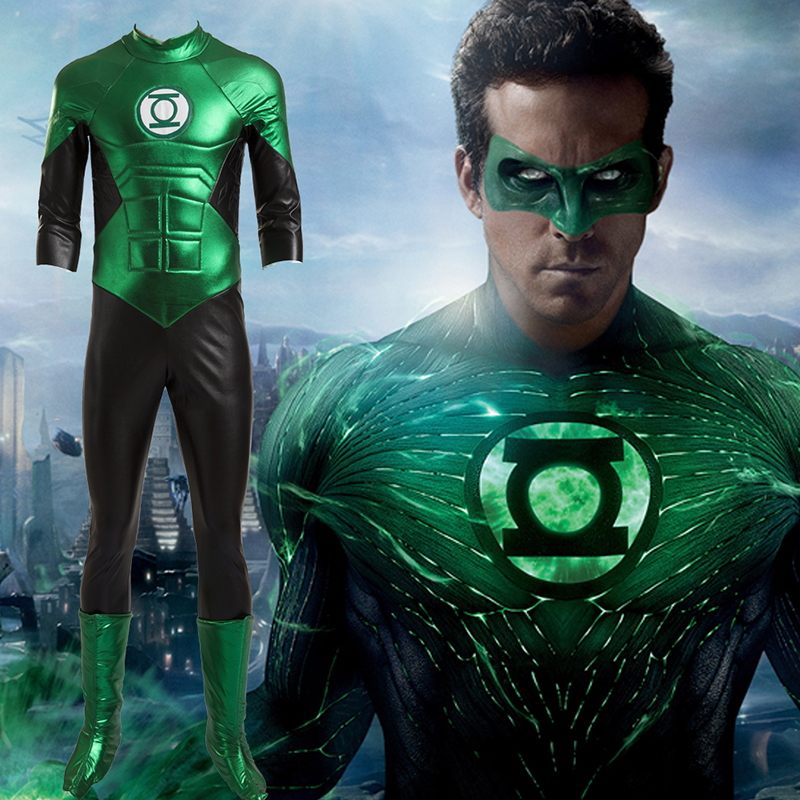 Moive Green Lantern Cosplay Costumes Full Set Customized Halloween Clothing