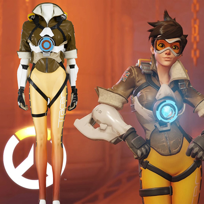 Fantasias de Ow Overwatch Tracer Cosplay Ternos Zentai