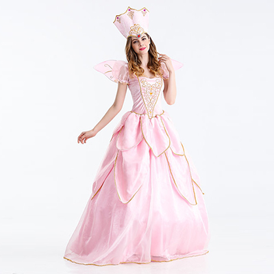 Blumen-Fee Königin Partei Fotografische Show Wald Rosa Elf Weihnachten Prinzessin Cosplay Kostüme Kleidung