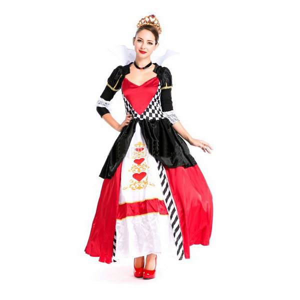 New Alice i Eventyrland Cosplay Kostume Dronning af Hjerter Rød Dronning Kostume Kvinde Elegant