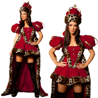De moda Royal Rojo Reina Cosplay Disfraz Halloween Damas Carnaval