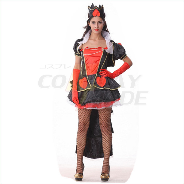 Schwarz Rot Herzkönigin Hottie Kostüme