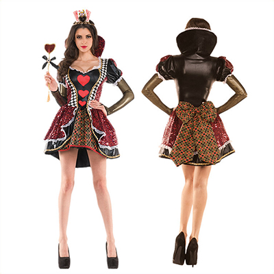 Adult Alice In Wonderland Heartless Queen Halloween Cosplay Costume
