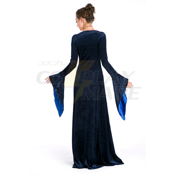 Europæisk Royal Årgang Middelalderlige Renæssance Blå Kjoler Halloween Cosplay Kostume