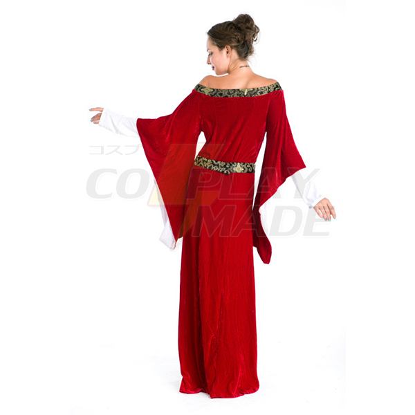 Medieval Europæisk Dame Årgang Court Kjoler Cosplay Halloween Komsammen Kostume Damer