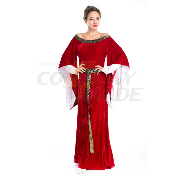 Medieval Europæisk Dame Årgang Court Kjoler Cosplay Halloween Komsammen Kostume Damer