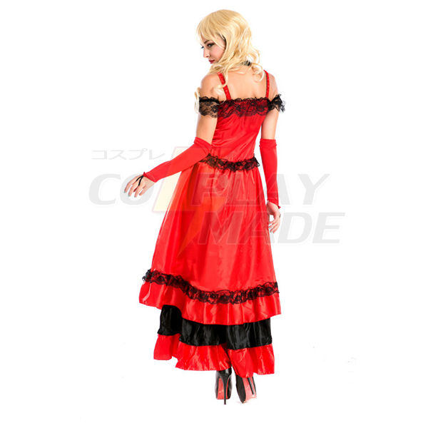 Flamenco Tøj Modern Dance Kostume Rød Kjoler Halloween Cosplay Kjole
