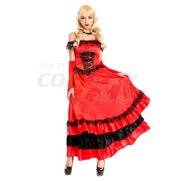 Flamenco Kleider Modern Tanzen Kostüme Rot Kleider Halloween Cosplay Kostüme Kleider