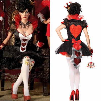 Popular Alice In Wonderland Queen Of Hearts Costume Cosplay Halloween