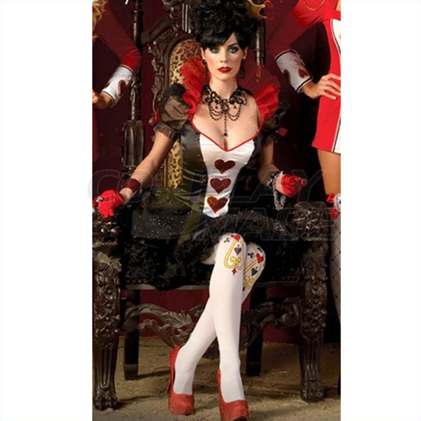 Populære Alice i Eventyrland Dronning af Hjerter Kostume Cosplay Halloween