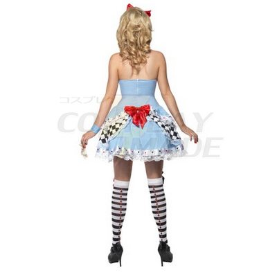 Feber Miss Wonderland Kjoler Halloween Cosplay Kostume Fastelavn