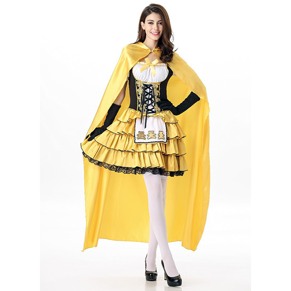 Eventyr Kostume Halloween Cosplay Prinsesse Kjoler Gul Fastelavn