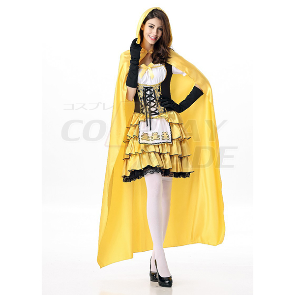 Eventyr Kostume Halloween Cosplay Prinsesse Kjoler Gul Fastelavn